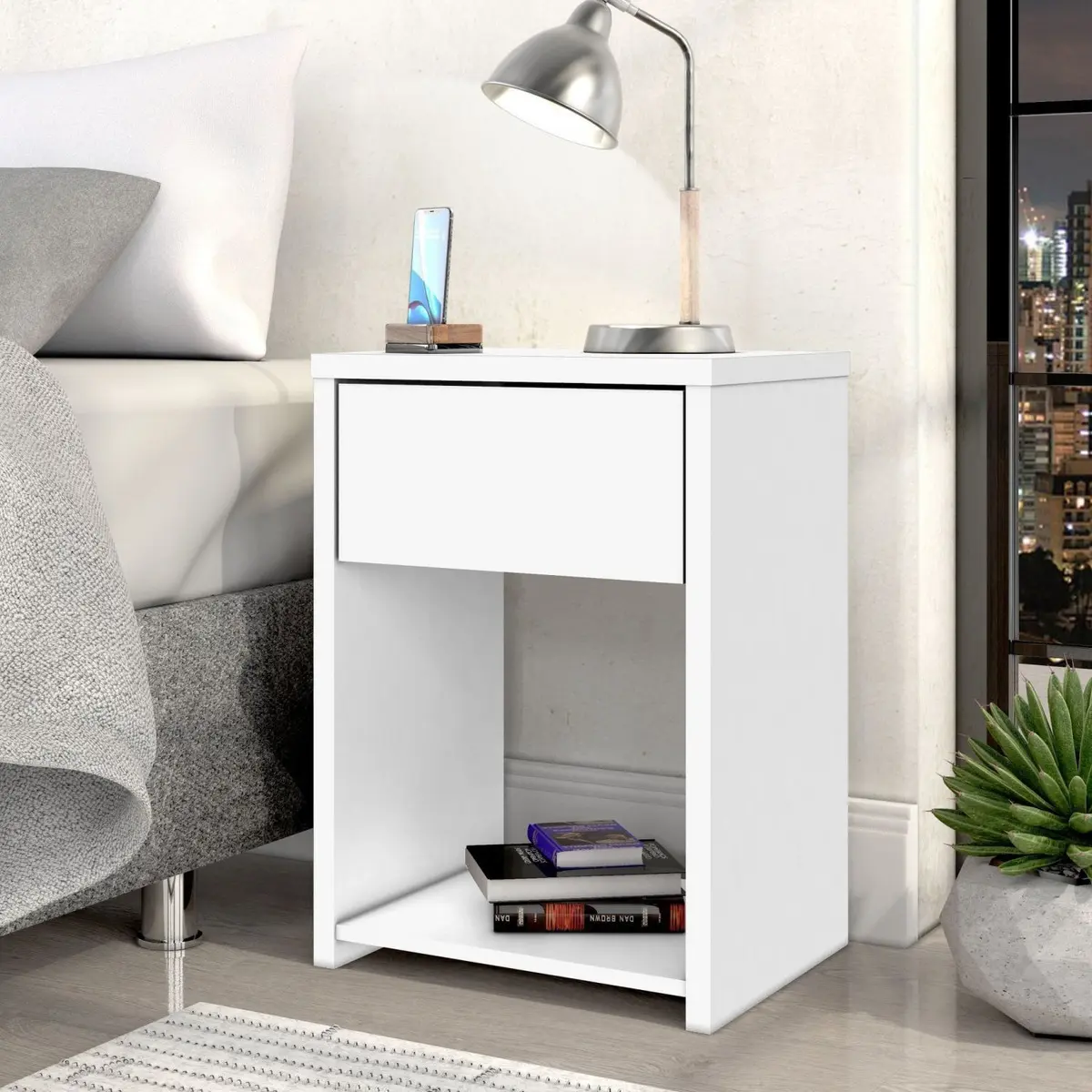 Mesa de Cabeceira Zanzini Triunfo — Branco