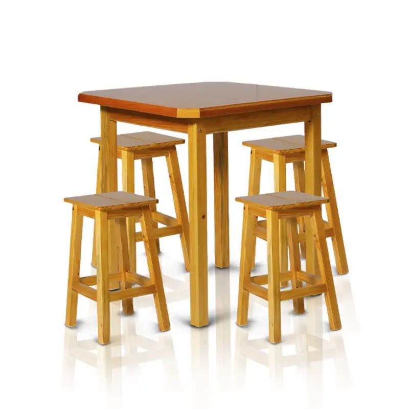 Conjunto de Mesa Bonafé 0,75x0,75 com 4 Banquetas — Marfim
