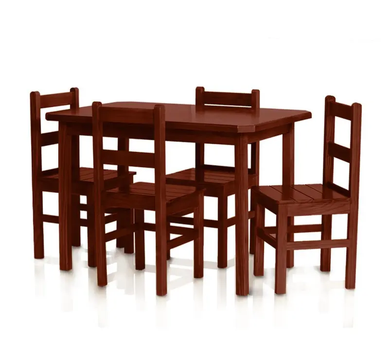 Conjunto de Mesa Bonafé 1,15 C/4 Cadeiras Baixas — Mogno