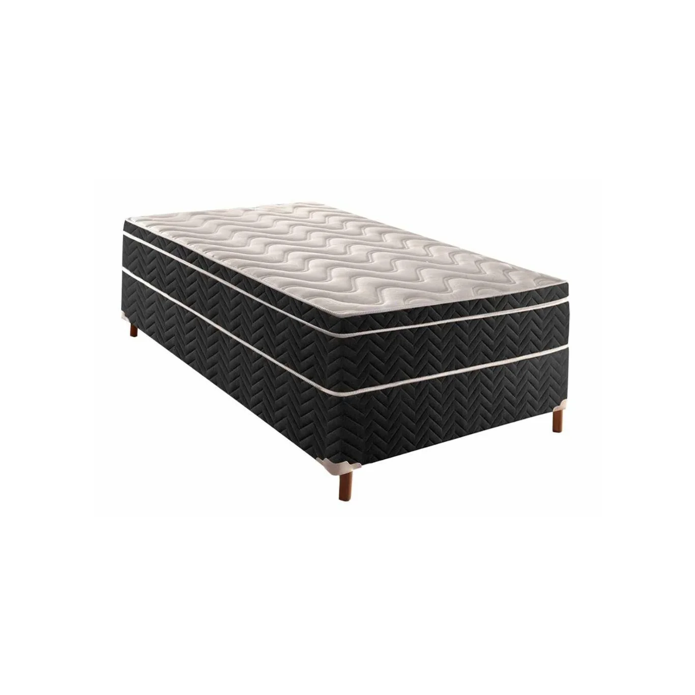 Cama de Solteiro Paropas Conjugada Sublime (Mola) — Preto