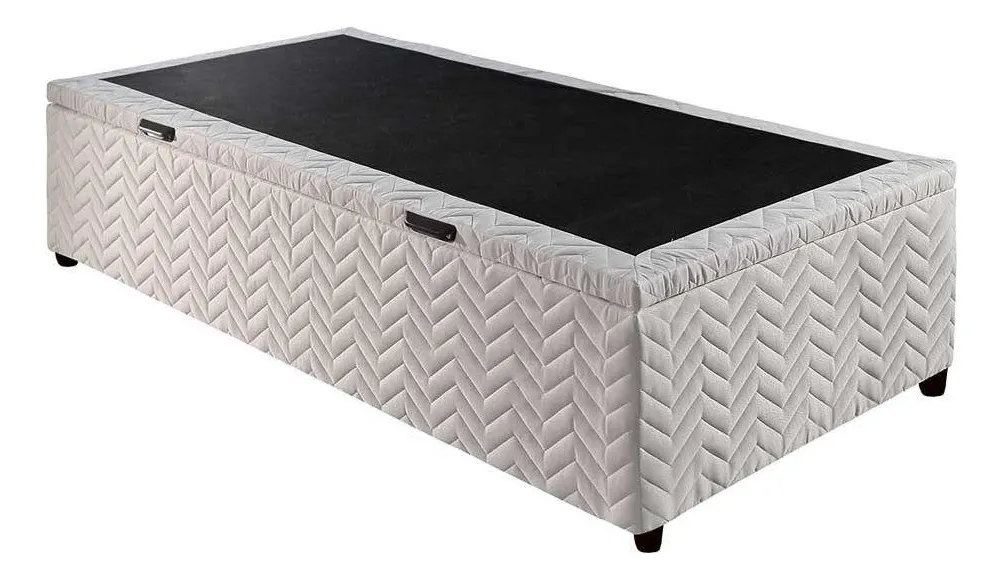 Cama de Solteiro Paropas Baú — Cinza