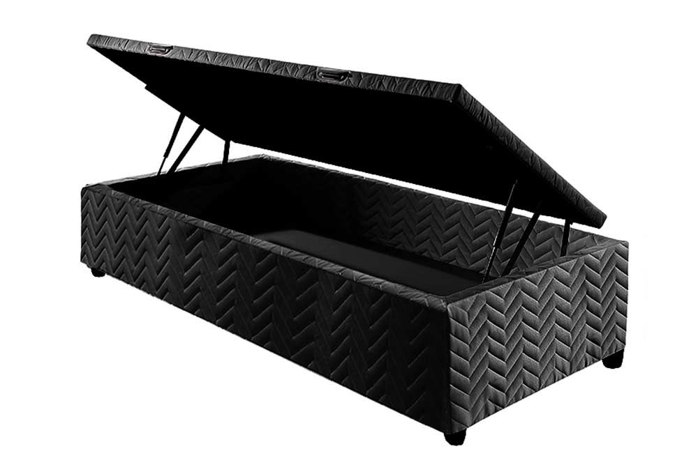 Cama de Solteiro Paropas Baú — Preto