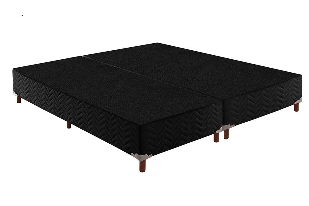 Cama Box Paropas Queen Simples (2 partes) — Preto