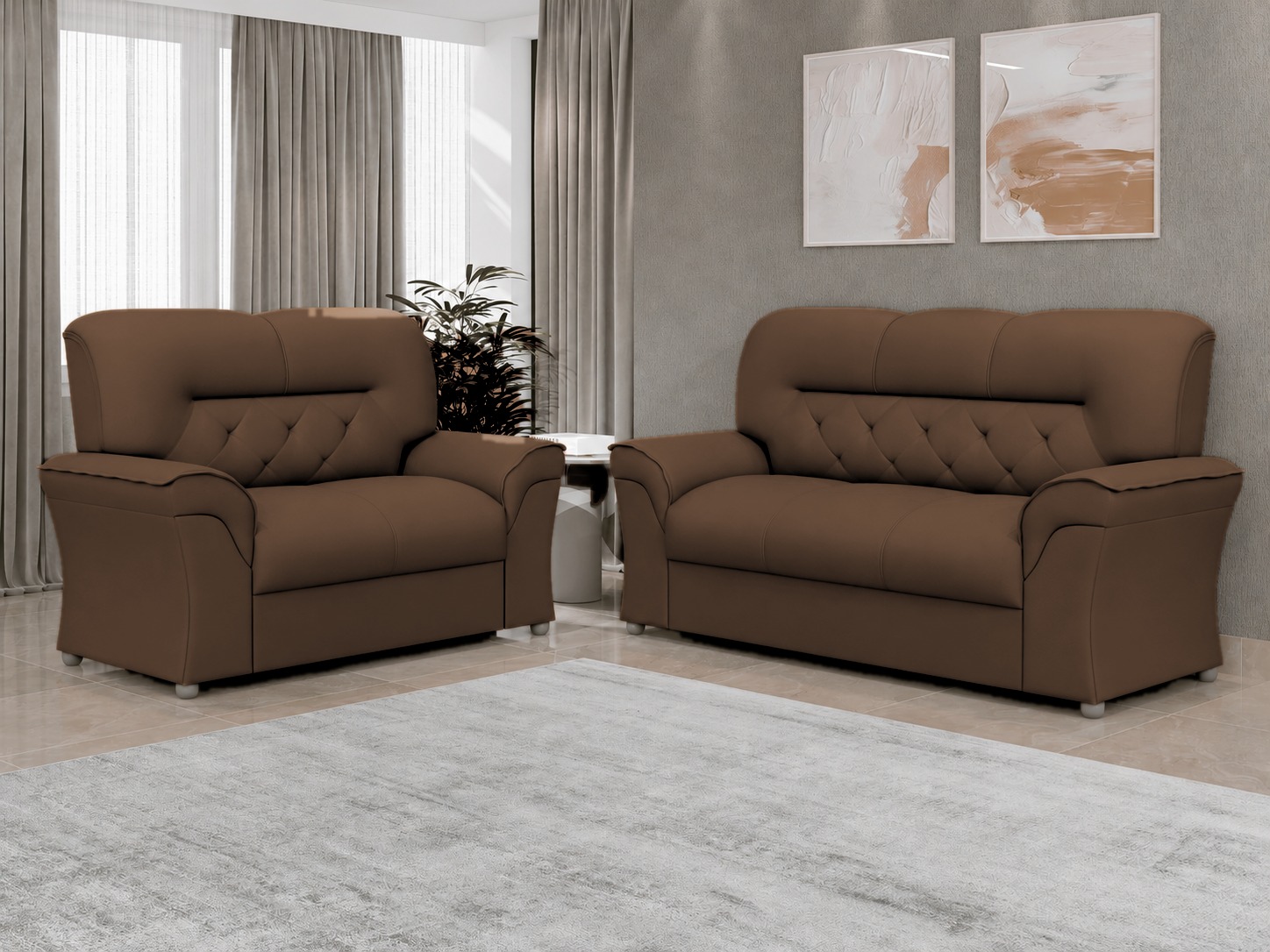 Conjunto de Sofá 2 e 3 Lugares  Lufer 2084 Caeté — 2148