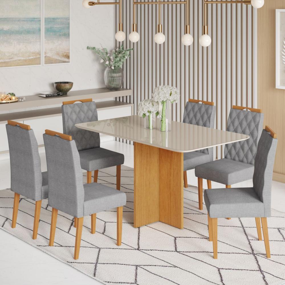 Conjunto de Mesa Jcm Robusta c/6 cadeiras 1,60m