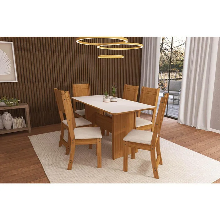 Conjunto de Mesa Indekés Évora c/6 cadeiras 1,50m