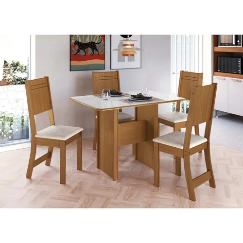 Conjunto de Mesa Indekés Évora c/4 cadeiras 1,10m