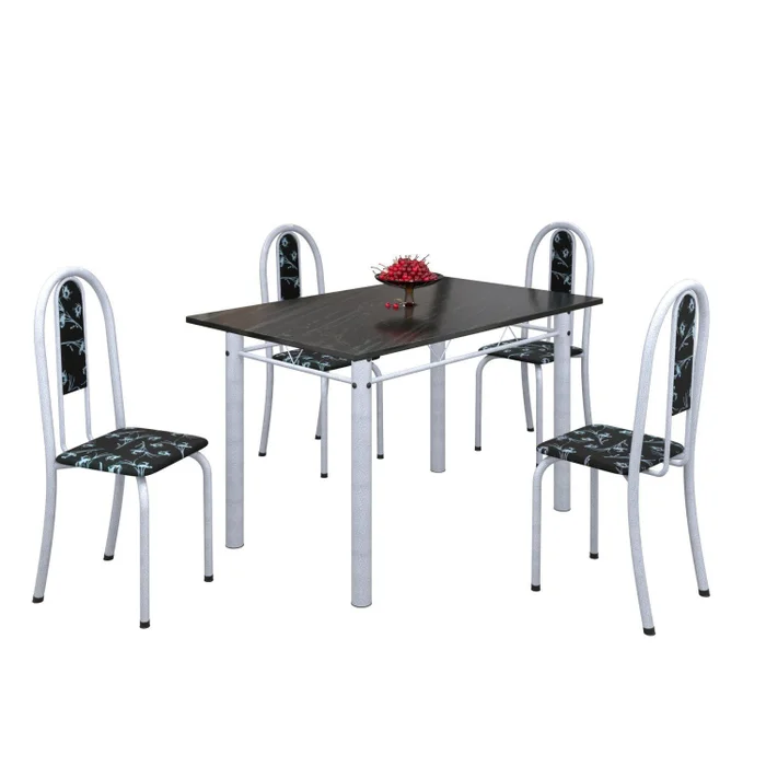 Conjunto de Mesa Bm Atenas c/4 cadeiras Tampo Ardósia 1,20 x 75