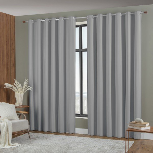 Cortina Adomes Corta Luz 100% 2,30x3,00m — Cinza