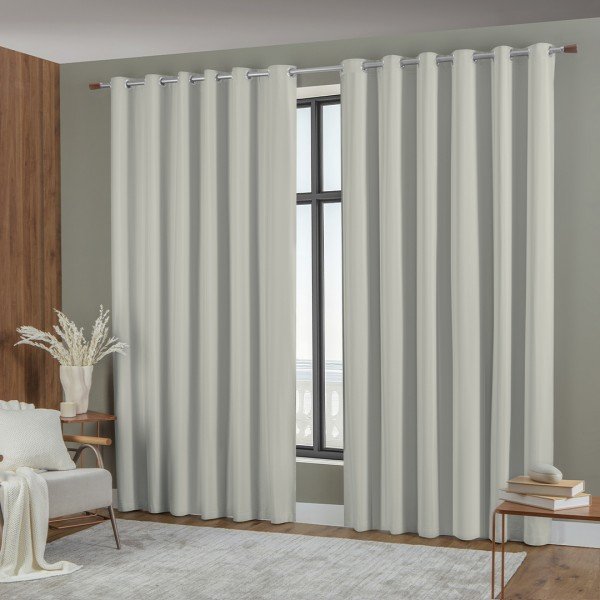 Cortina Adomes Corta Luz 100% 2,30x3,00m — Gelo