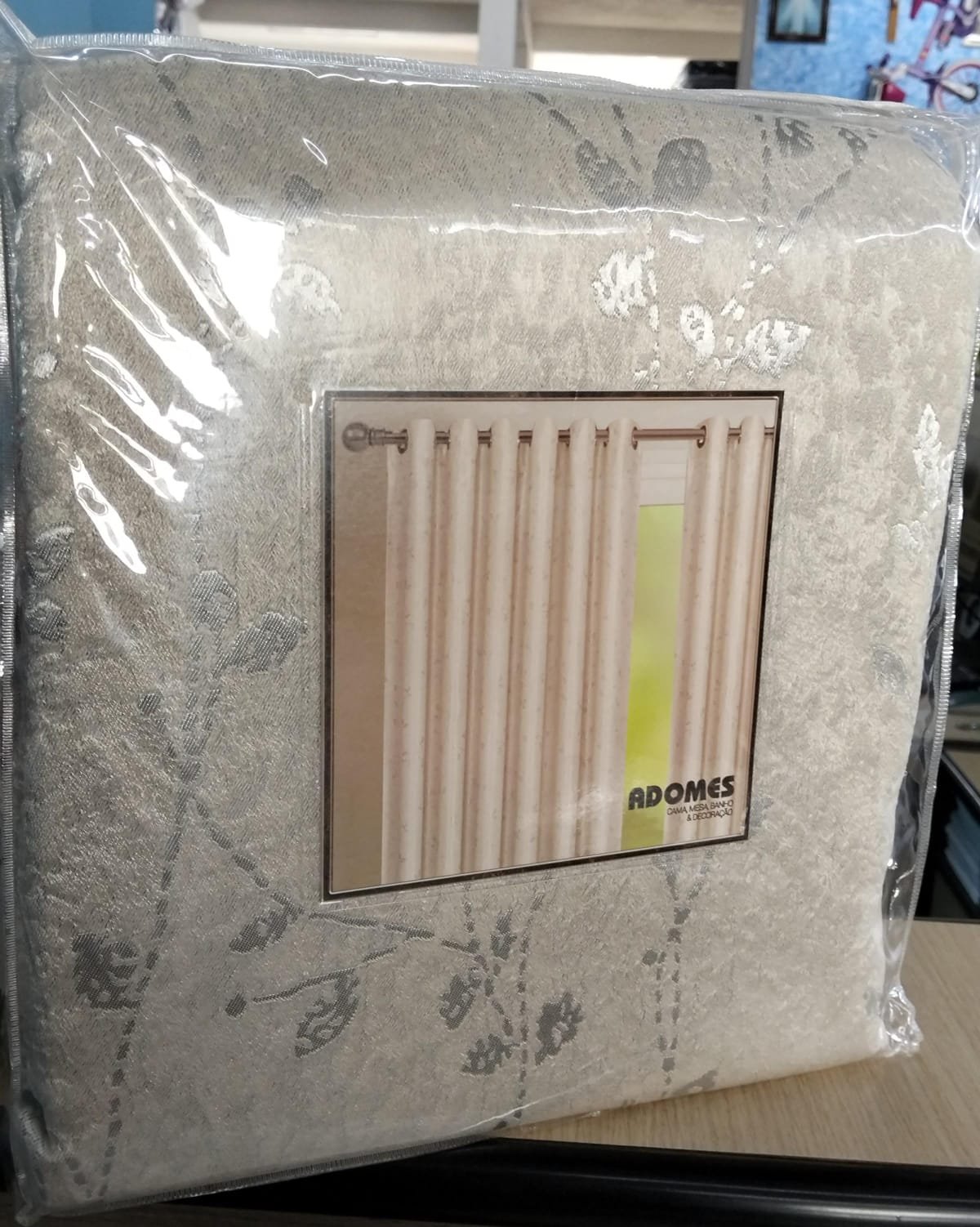 Cortina Adomes Corta Luz 1,70 x 2,00m Ramos — Bege