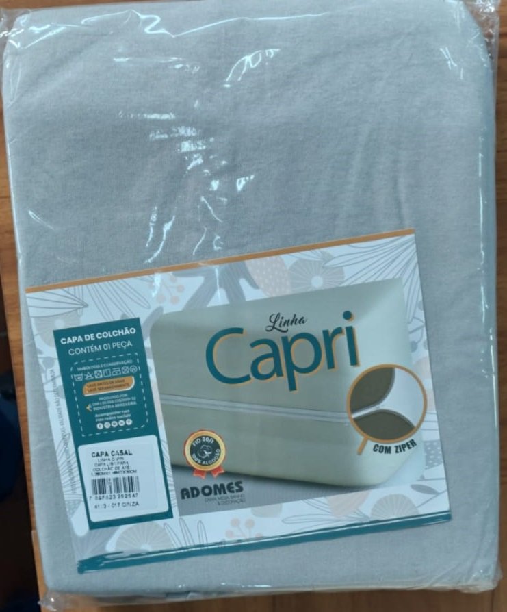 Capa de Colchão Adomes Capri Casal — Cinza