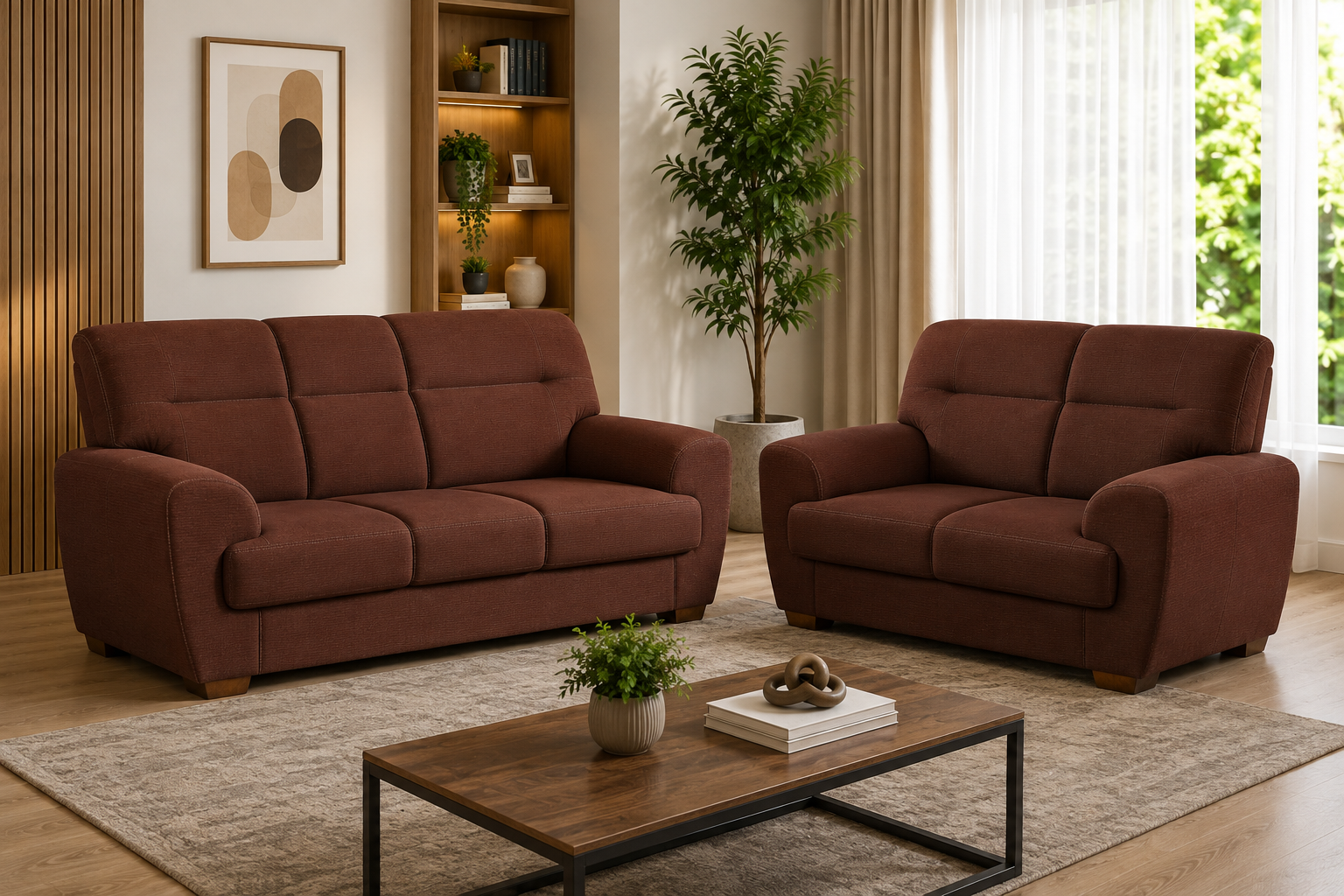 Conjunto de Sofá L&A Veneza 2 e 3 Lugares — Suede
