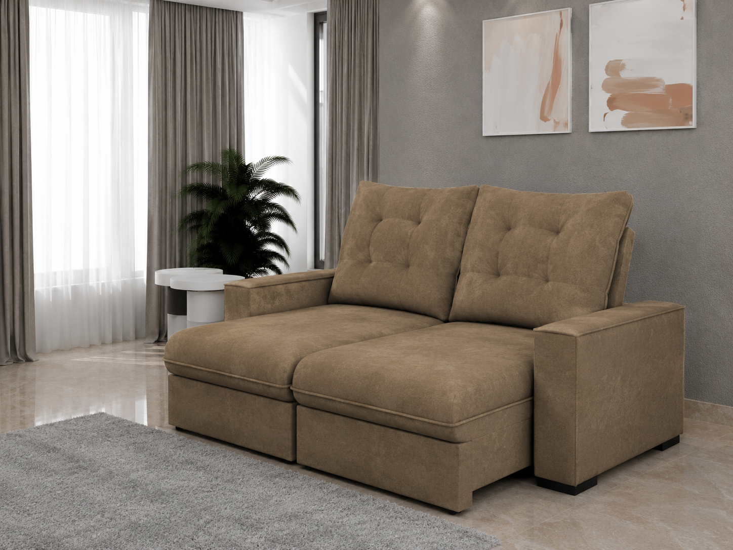 Sofá Retrátil Lufer 6031 Curitiba — Suede