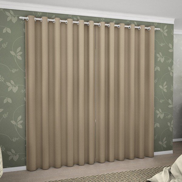 Cortina Adomes Corta Luz Tecido 1,80m x 2,00m — Bege