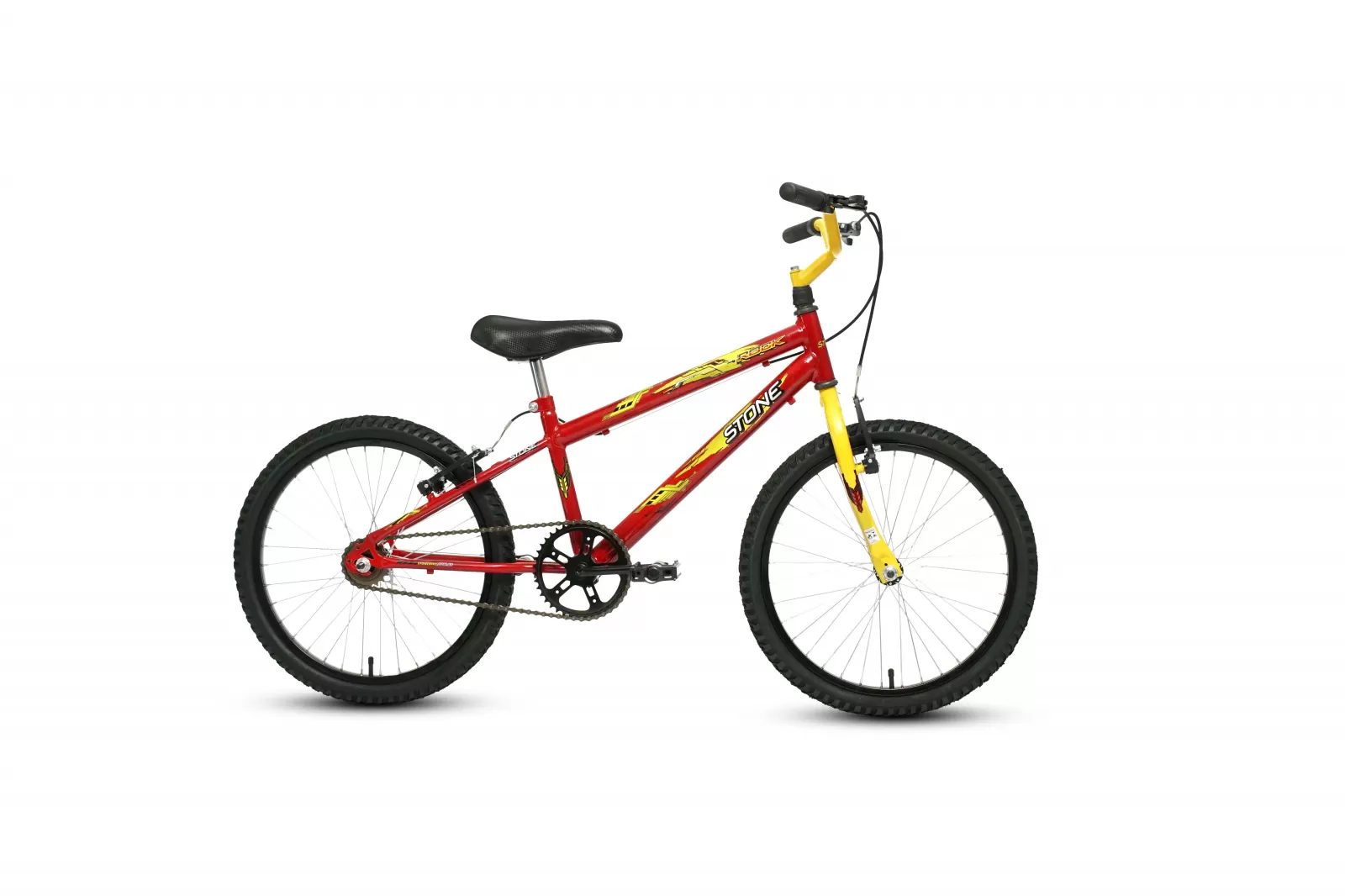BICICLETA STONE BIKE - ARO 20 (ROCK E MELODY) — VERMELHA / AMARELA