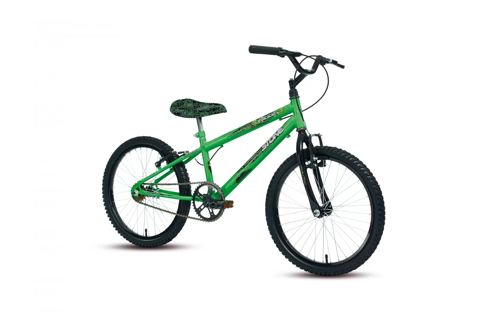 BICICLETA STONE BIKE - ARO 20 (ROCK E MELODY) — VERDE / PRETA